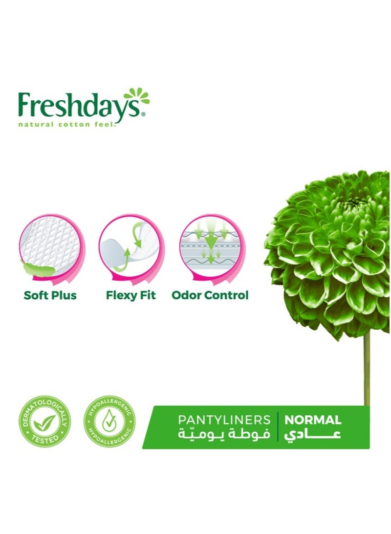 Freshdays Natural Cotton Feel Normal Pantyliners Soft Plus Flexy Fit & Odor Control Daily Freshness 72 Liners - Image 3